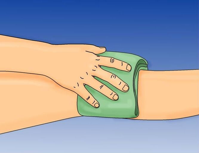 Compress on the knee for arthrosis